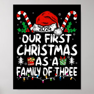Poster Notre Premier Noël En Famille De Trois 2024 Nouvea