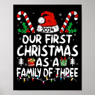 Poster Notre Premier Noël En Famille De Trois 2024 Nouvea