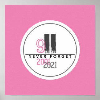 Poster N'oubliez jamais 911 Pink World Trade Center