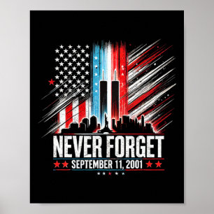 Poster N'oubliez jamais le 11 septembre 2001 Memorial Day