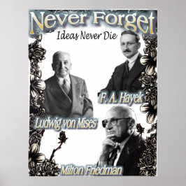 Poster N'oubliez jamais les Autrichiens Hayek, Friedman, 