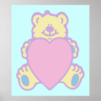 Poster Nounours en peluche cœur d'amour