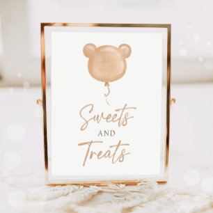 Poster Nounours et friandises ours en peluche ballon anni
