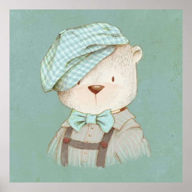 Poster Nounours Ours en peluche Mignon Adorable Doux (Devant)