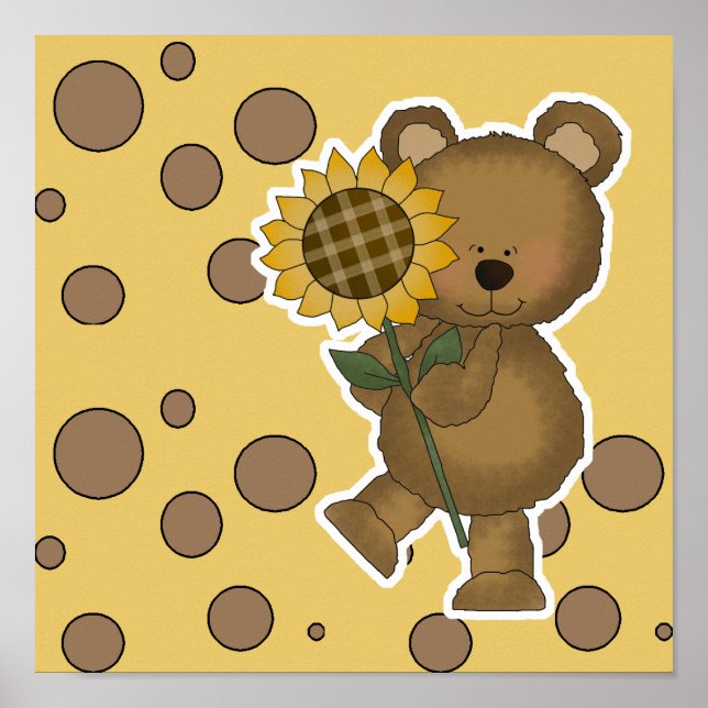 Poster Nounours Ours en peluche Tournesol (Devant)