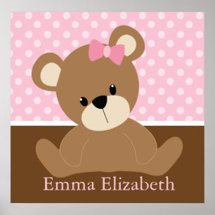 Poster Nounours Teddy rose