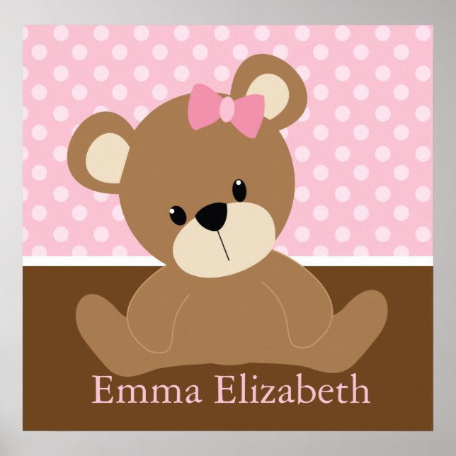 Poster Nounours Teddy rose (Devant)