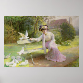 Poster Nourrir les colombes