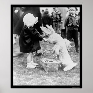Poster Nourrir les lapins de Pâques 1929