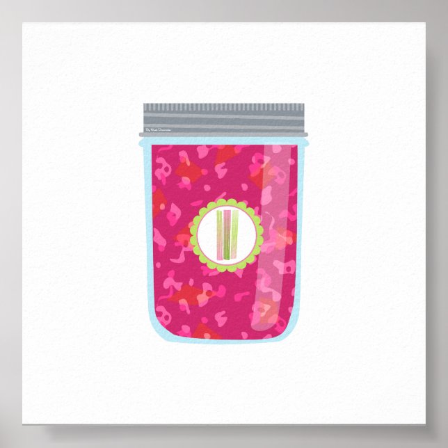 Poster Nourriture de canne - Jam Rhubarb (Devant)