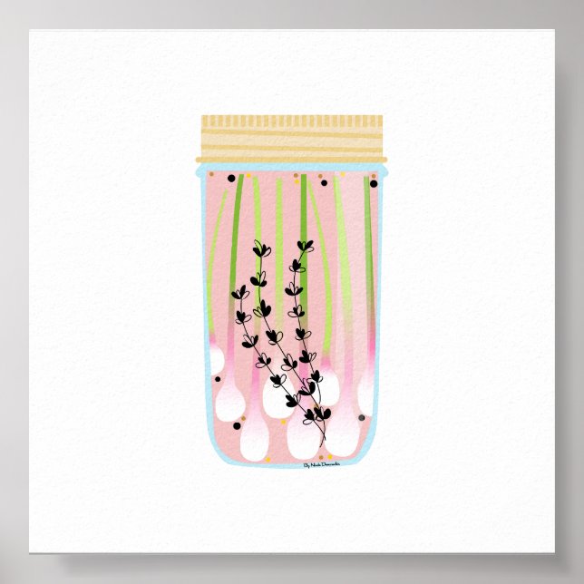 Poster Nourriture de canne - Oignons de printemps cuits (Devant)