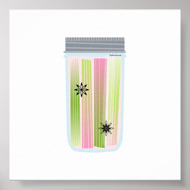 Poster Nourriture de canne - Rhubarb cueilli (Devant)