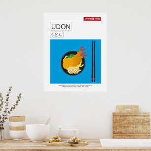 Poster Nourriture japonaise nouilles art mur