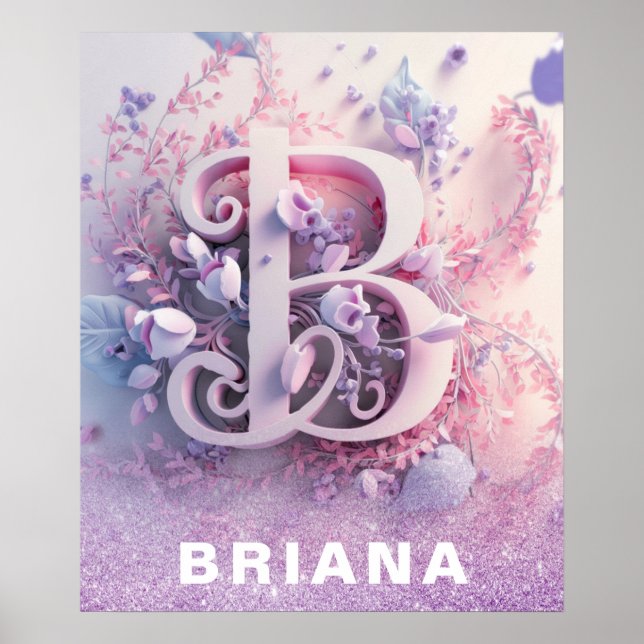 Poster *~* Nourriture Monogramme AP71 Girl Letter B (Devant)