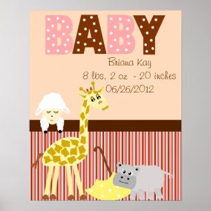 Poster Nourriture personnalisée Animaux en peluche Nouvea