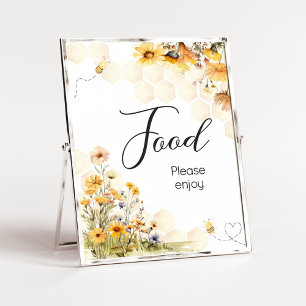 Poster Nourriture pour Baby Shower Sunflower Little Honey