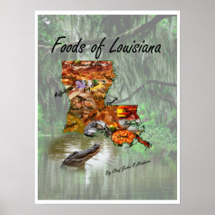 Poster Nourritures de la Louisiane