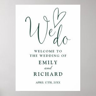 Poster Nous aimons le panneau de bienvenue de mariage ver