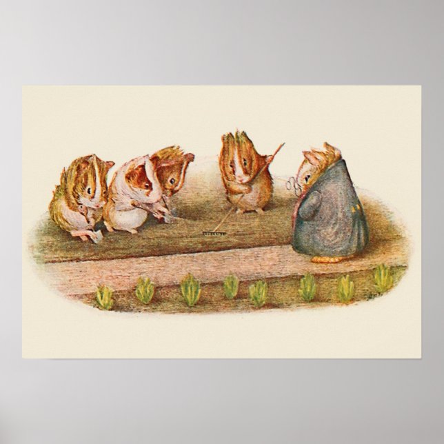 Poster Nous aimons nos petits cochons d'Inde de jardin (Devant)