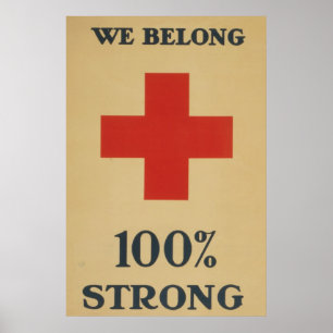 Poster Nous appartenons 100% fort - Croix-Rouge