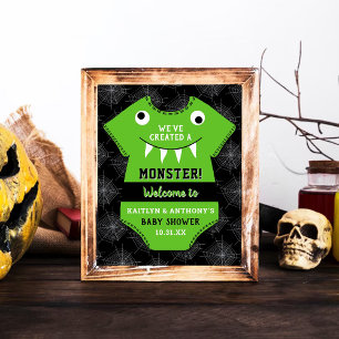 Poster "Nous avons créé un monstre" Baby shower Halloween