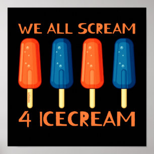 Poster NOUS AVONS TOUS FOUILLÉ POUR ICECREAM drôle été