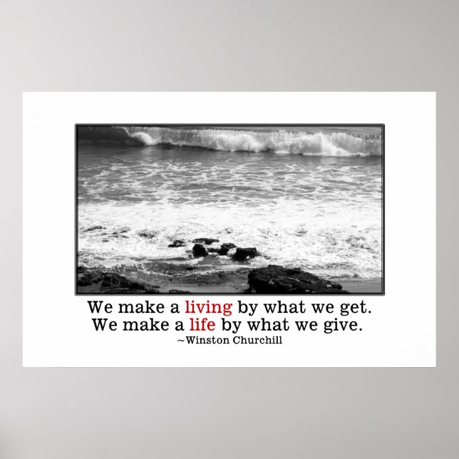 Poster Nous faisons la vie par ce que nous donnons (Devant)