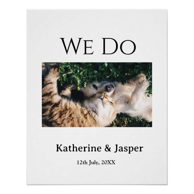 Poster Nous faisons mariage fiançailles nom animal photo  (Devant)