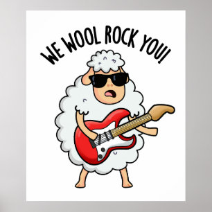 Poster Nous laine Rock You Mouton drôle Pun