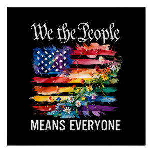Poster Nous Le Peuple Signifie Tout Le Monde Arc-en-ciel
