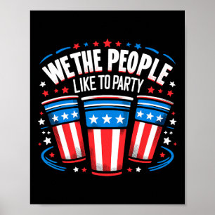 Poster Nous Les Gens Aiment Faire La Fête Bière Pong Funn