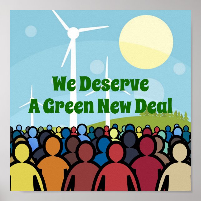 Poster Nous méritons un New Deal vert (Devant)