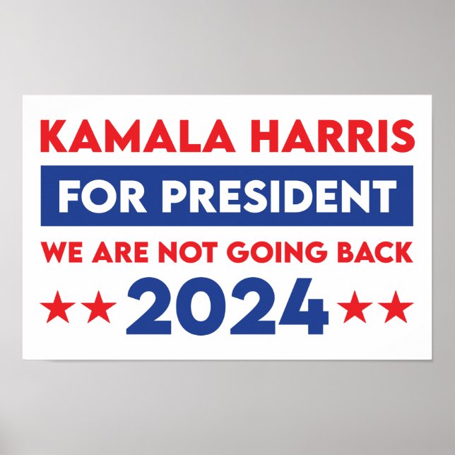 Poster Nous Ne Retournons Pas Kamala Harris Pour Présiden (Devant)
