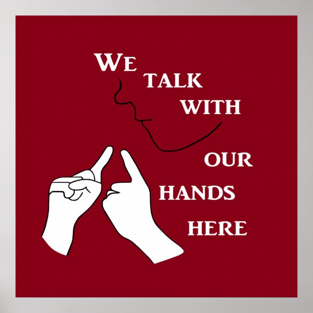 Poster Nous parlons avec nos mains ici (Devant)
