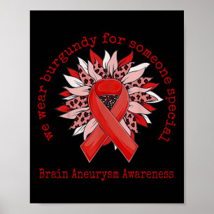 Poster Nous Portons Burgundy Cerveau Aneurysme Sensibilis