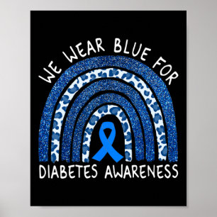 Poster Nous Portons Du Bleu Pour La Sensibilisation Au Di