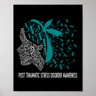Poster Nous portons du sarcelle pour le trouble de stress