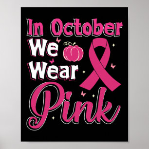 Poster Nous Portons Le Ruban rose Conscience du cancer du