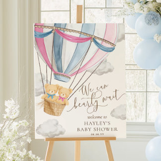 Poster Nous pouvons à peine attendre Jumeaux Baby Shower