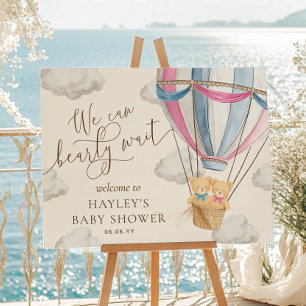 Poster Nous pouvons à peine attendre Jumeaux Baby Shower 