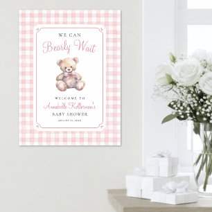 Poster Nous pouvons à peine attendre la Fête de Bébé Rose