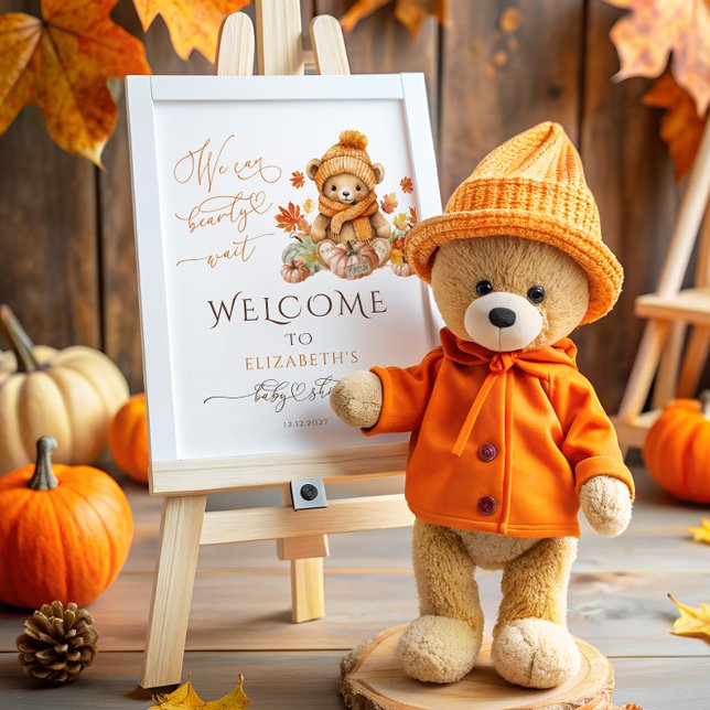 Poster Nous pouvons attendre avant Baby shower d'automne  (Créateur téléchargé)