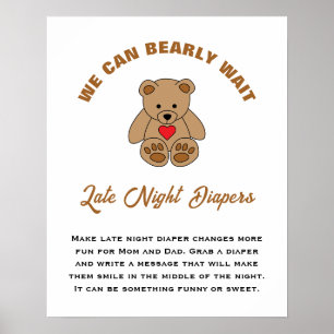 Poster Nous Pouvons Attendre Baby shower Diapositives Tar