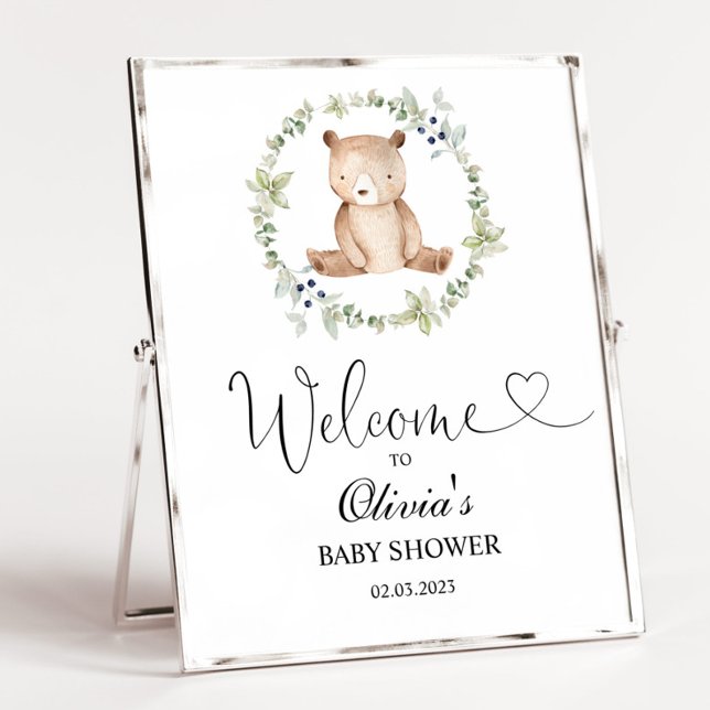 Poster Nous pouvons attendre baby shower signe de bienven (Créateur téléchargé)