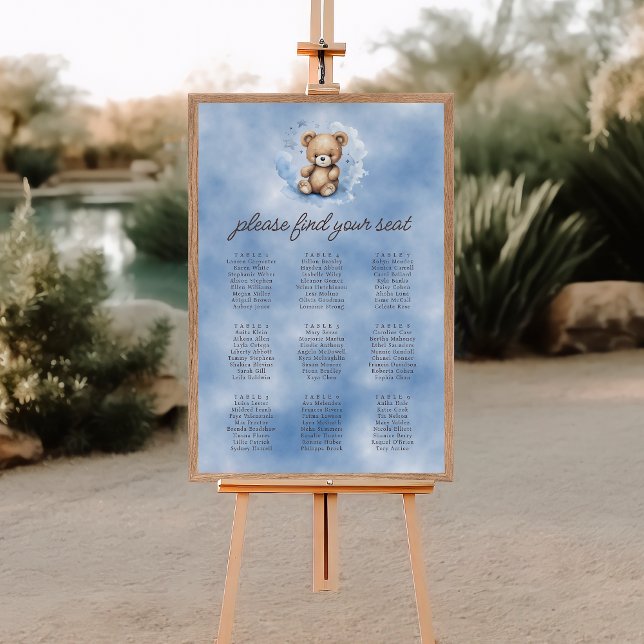 Poster Nous Pouvons Attendre Le Baby shower Bleu Siège (Créateur téléchargé)