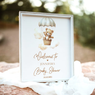 Poster Nous pouvons attendre le baby shower de ballon aér