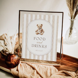 Poster Nous pouvons attendre le Baby shower nourriture et