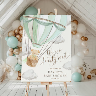 Poster Nous pouvons attendre le Baby shower vert de la me