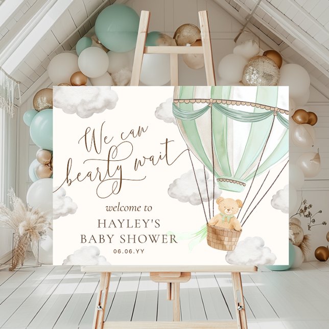 Poster Nous pouvons attendre le Baby shower vert de la me (Créateur téléchargé)