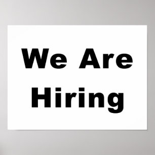 Poster Nous recrutons publicité pour vitrine d'entreprise